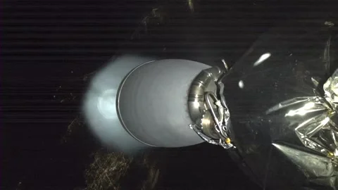 SpaceX Dragon Falcon 9 rocket MECO, stage separation, stage 2 engine ignition Stock Footage 289728727