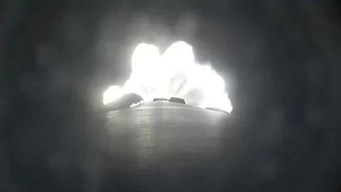 SpaceX Falcon 9 rocket carrying Nova-C lunar lander rocket cam launch Stock Footage 265459123
