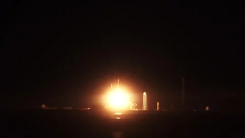 SpaceX Falcon 9 rocket carrying Nova-C lunar lander launches from Kennedy Space Stock Footage 265459621