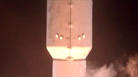 SpaceX Falcon 9 rocket carrying Nova-C Lunar Lander launches from Complex 39A Stock Footage 289848517