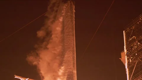 SpaceX Falcon 9 rocket carrying Nova-C Lunar Lander launching from Complex 39A Stock Footage 289848616