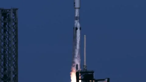 SpaceX Falcon 9 rocket launching NOAA GOES-U satellite from Launch Pad 39A Stock Footage 278456851