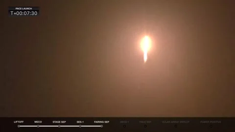 SpaceX Falcon Heavy rocket carrying NASA's PACE satellite launch Stock Footage 295933409