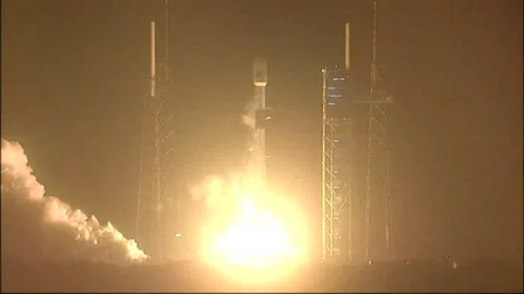 SpaceX Falcon Heavy rocket carrying NASA's PACE satellite launch Stock Footage 295933410