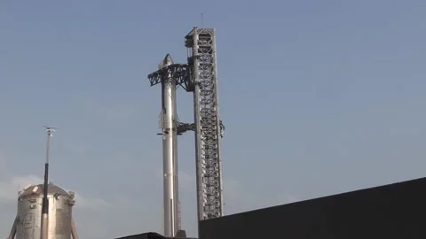 SpaceX is ready to launch fourth test flight of powerful Starship rocket, Boca C Stock Footage 276956191
