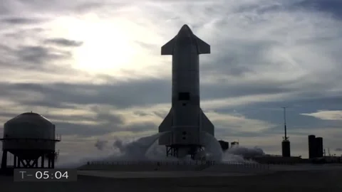 SpaceX Starship rocket prototype lands successfully, then explodes, Boca Chica,  Stock Footage 204002248