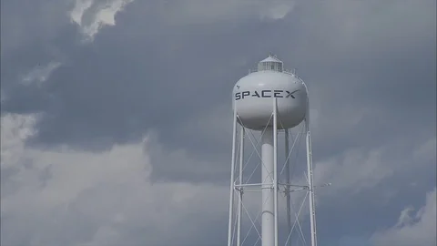 SpaceX Water Deluge Test at Pad 39A - 2017 Stock Footage