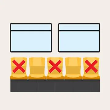 Spacing between seats in electric train Stock Illustration