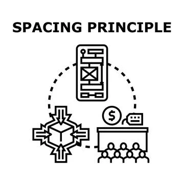 Spacing principle in user interface design and business communication Stock Illustration