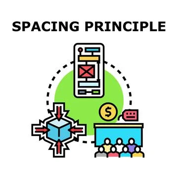 Spacing principle in user interface design and business communication Stock Illustration