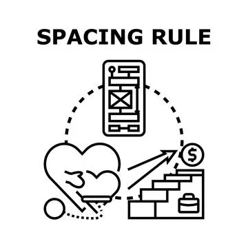 Spacing rule concept for user experience design development Stock Illustration