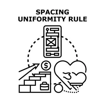 Spacing uniformity rule for good user experience イラスト素材