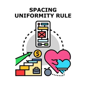 Spacing uniformity rule for good user experience Stock Illustration