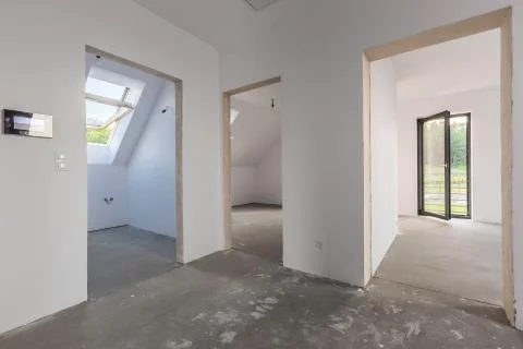 Spacious attic flat Stock Photos