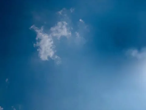 Spacious Blue Sky with White Clouds and Atmospheric Depth Stock-Fotos