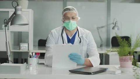 A spacious, bright office of an infectious diseases doctor in a polyclinic. The Stock Footage 151864997