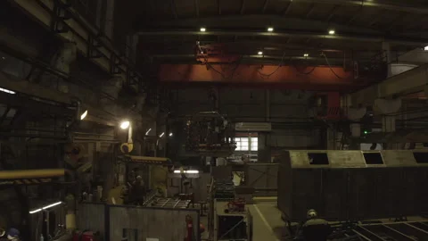 Spacious dim workshop in early morning hints at potential Vídeo Stock 304413806