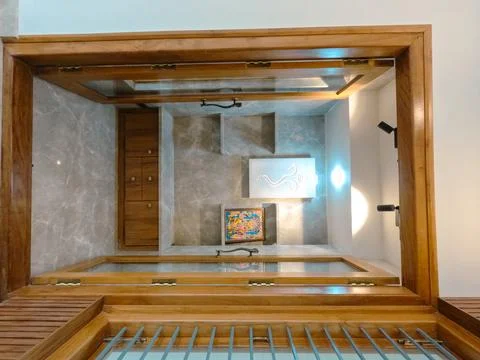 Spacious Empty 3BHK Apartment Interior with Natural Light and Modern Layout Stock Photos