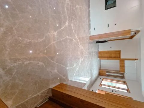 Spacious Empty 3BHK Apartment Interior with Natural Light and Modern Layout Stock Photos