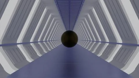 A spacious enclosed space of a light shade. Design.A light gray tunnel in Ilustración de archivo