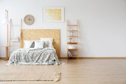 Spacious interior of a bedroom Stock-Fotos