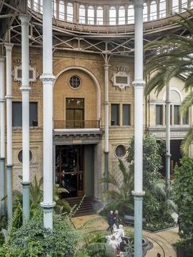 Spacious interior view of the Winter Garden Stock Photos