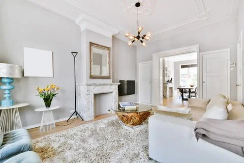 Spacious living room Stock Photos