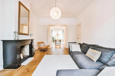 Spacious living room Stock Photos