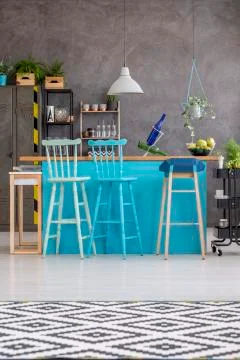 Spacious loft filled with plants Stock Photos