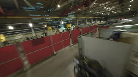 Spacious mechanized hall arranged into structured sectors 動画素材 328882328