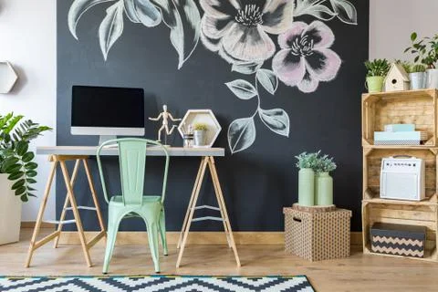 Spacious modern study home office 写真素材