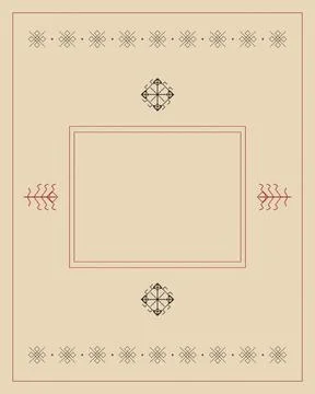 A spacious neutral composition pairs a fine rectangular frame with woven co.. Ilustração Stock