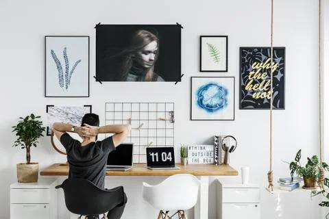 Spacious office in home Stock-Fotos