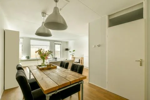 Spacious room with various areas Stock Photos