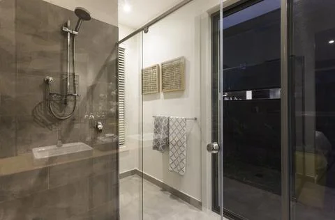 Spacious Walk-in Shower Stock Photos