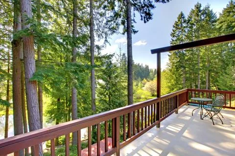 Spacious walkout deck view Stock Photos