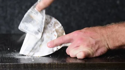 Spackle knoife cleaning tools Stock Footage 255663632
