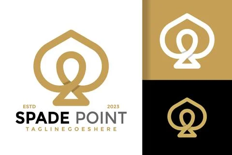 Spade ace point logo design vector symbol icon illustration 스톡 일러스트