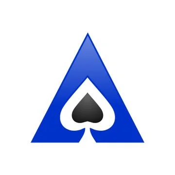 Spade Ace Triangle Symbol Logo Design Stock Illustration
