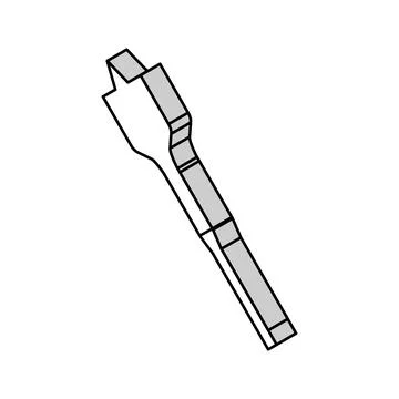 Spade bit for drilling isometric icon vector illustration Stock Illustration