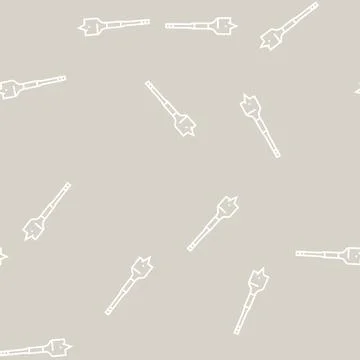 Spade bit for drilling line seamless pattern Stock Illustration