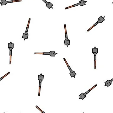 Spade bit for drilling vector seamless pattern Stock Illustration