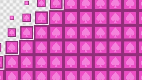Spade Block tile wave Transitions. 1080p - 30 fps - Alpha Channel (3) Stock Footage 256100687