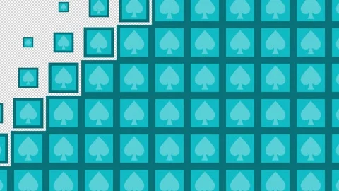 Spade Block tile wave Transitions. 1080p - 30 fps - Alpha Channel (5) Stock Footage 256100800