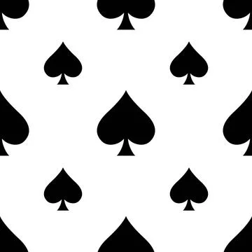 Spade card suits. Seamless pattern. Poker suits Stock Illustration