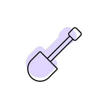 Spade with color shadow vector icon in construction tools set Stock Illustration