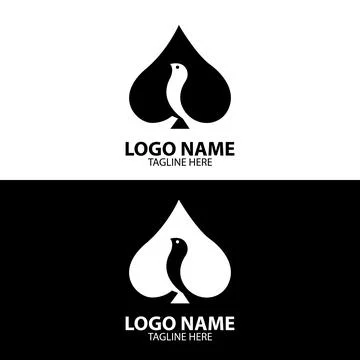 Spade dove logo design vector Stock Illustration