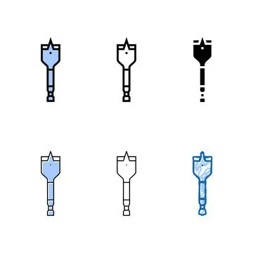 Spade drill bit color icon concepts vector Stock Illustration