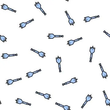 Spade drill bit vector seamless pattern Stock Illustration