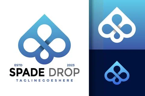 Spade Drop Logo vector icon illustration Illustrazione stock
